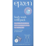 Epzen Coconut Cream and Vanilla Bean body wash refill sachet on a white background.