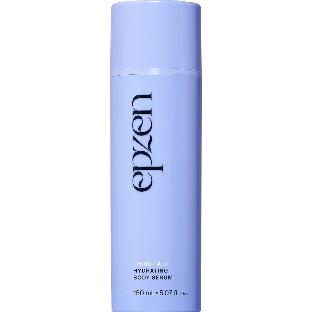 150ml bottle of Epzen Hydrating Body Serum with a pump dispenser and purple label on a white background.