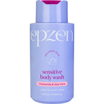 400ml pump bottle of Epzen Sensitive Body Wash with chamomile and aloe vera on a clean white background.