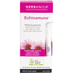 White and green box of Herbanica Echinamune Echinacea herbal tincture on a white background.