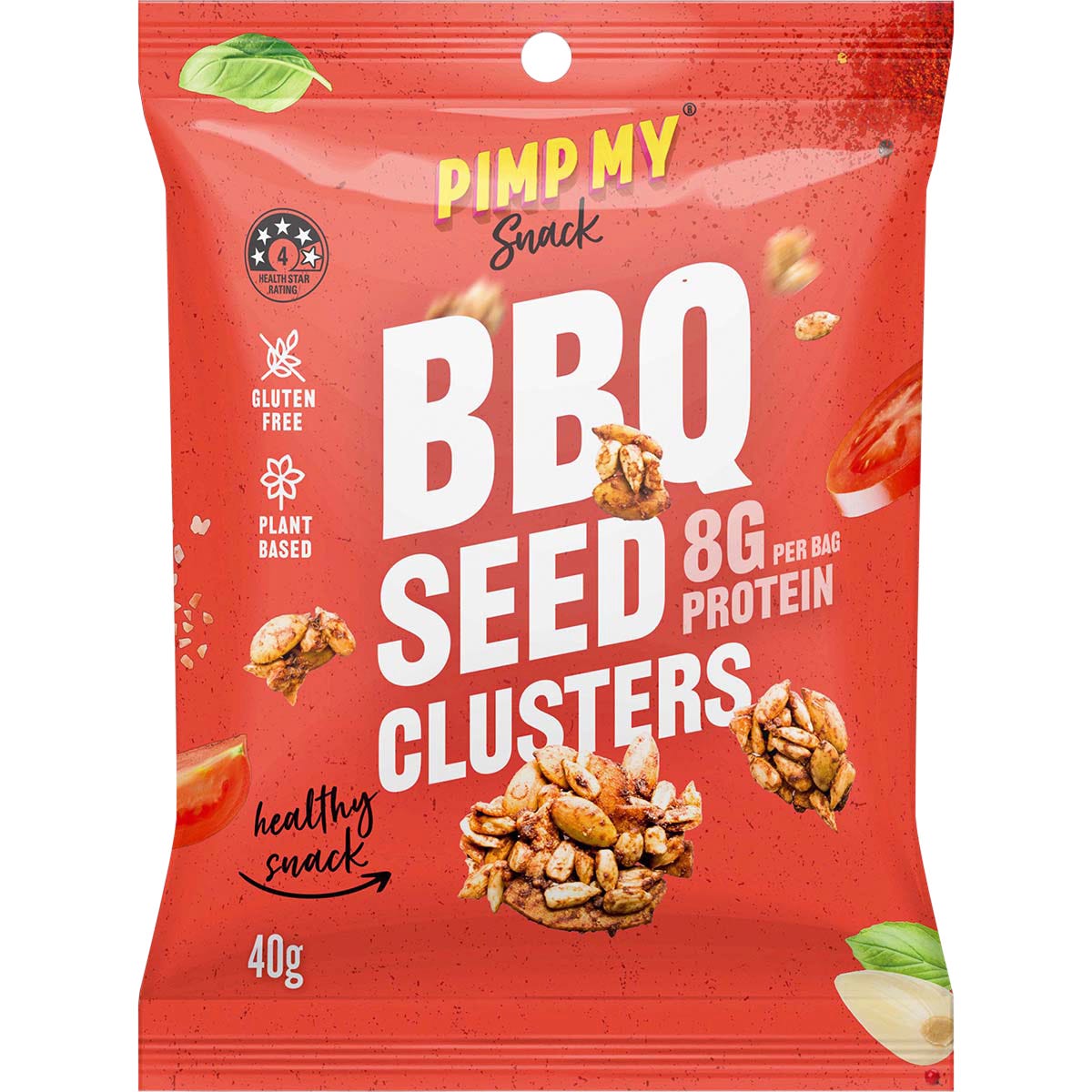 Pimp My Snack BBQ Seeds Clusters 40g (Pack of 12) Payless 4 Organics