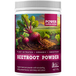 170g bag of Power Super Foods Certified Organic Beetroot Powder, featuring a vibrant red beet illustration.