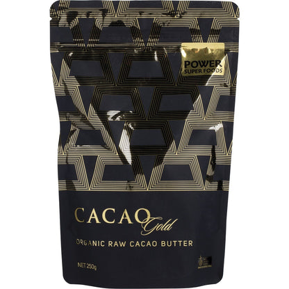 Power Super Foods Cacao Gold Butter Chunks Raw Certified Organic 250g Payless 4 Organics