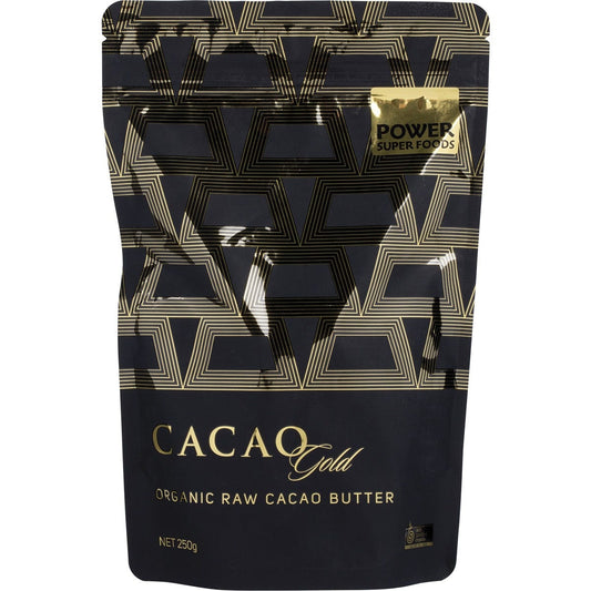 Power Super Foods Cacao Gold Butter Chunks Raw Certified Organic 250g Payless 4 Organics