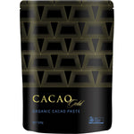 225g bag of Power Super Foods Cacao Gold ceremonial grade organic cacao paste chunks on a white background.
