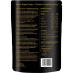 Power Super Foods 450g bag of organic cacao gold paste chunks on a white background.
