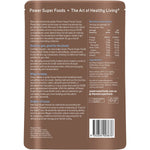 Power Super Foods 500g bag of ceremonial grade organic cacao paste buttons on a white background.