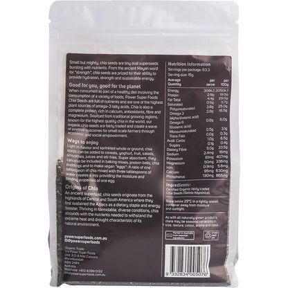Power Super Foods Chia Seeds Certified Organic 950g Payless 4 Organics