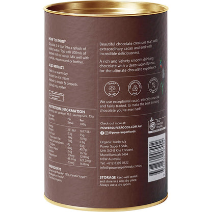Power Super Foods Dark Drinking Chocolate Certified Organic 250g Payless 4 Organics