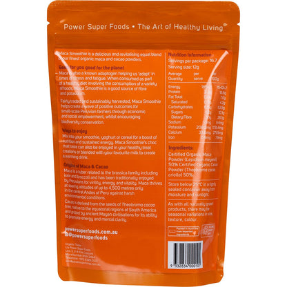 Power Super Foods Maca Smoothie Maca & Cacao Certified Organic 200g Payless 4 Organics
