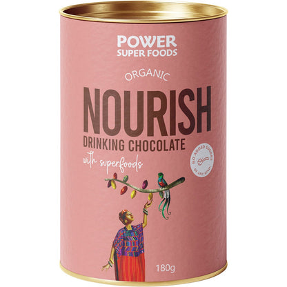 Power Super Foods Nourish Drinking Chocolate With Superfoods Cert Organic 180g Payless 4 Organics
