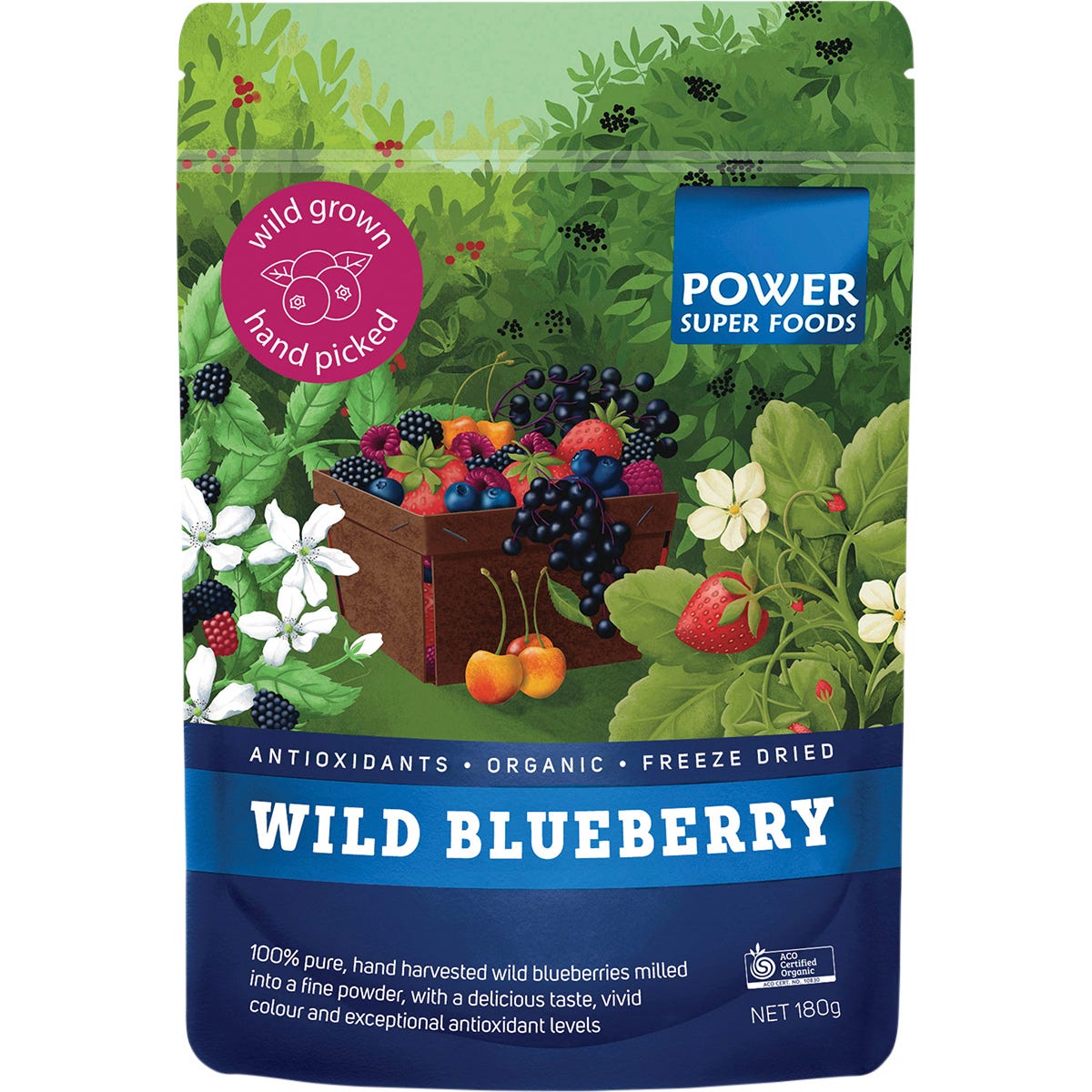 Power Super Foods Wild Blueberry Powder 180g Payless 4 Organics