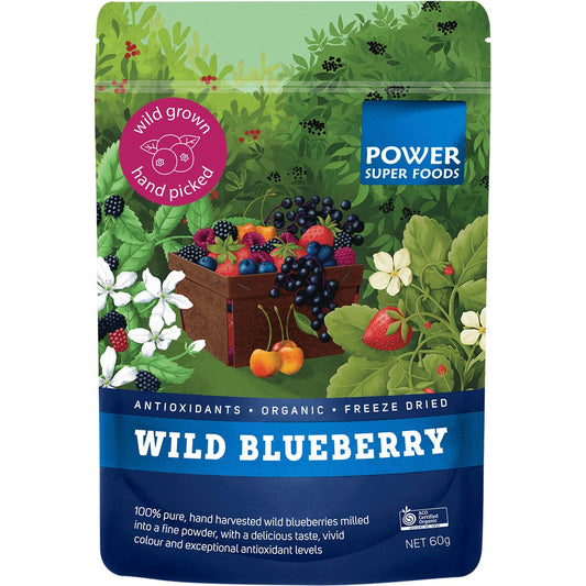 Power Super Foods Wild Blueberry Powder Certified Organic 60g Payless 4 Organics