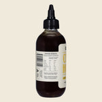 Back of Quinby's Chilli Hot Honey 200ml bottle showing ingredients and nutritional information on a white background.