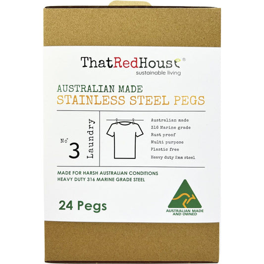 That Red House Australian Made Stainless Steel Pegs 316 Marine Grade 24 Pack