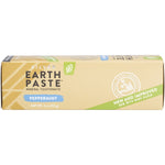 Redmond Earthpaste Peppermint with Silver box featuring simple ingredients and natural benefits on a white background.