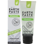 113g tube and box of Redmond Earthpaste Silver Spearmint Unsweetened toothpaste with bentonite clay and nano silver.