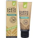 113g tube and box of Redmond Earthpaste Wintergreen toothpaste with silver on a white background.