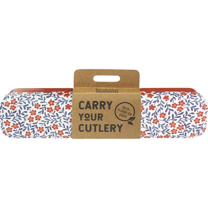 Retrokitchen Blossom Stainless Steel Cutlery Set(Carry Your Cutlery Also includes chopsticks, straw & brush)