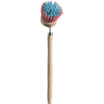 Timber Retro-Inspired Dish Brush with a natural wood handle and soft, colourful nylon bristles.