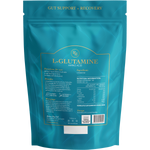 Back of white Ritua L-Glutamine tub with dosage instructions, nutritional panel, and 9309002940040 barcode.