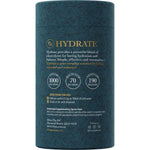 Left side of a Ritua HYDRATE Lemon Lime 30-pack box showing directions for use and a 100% natural label.