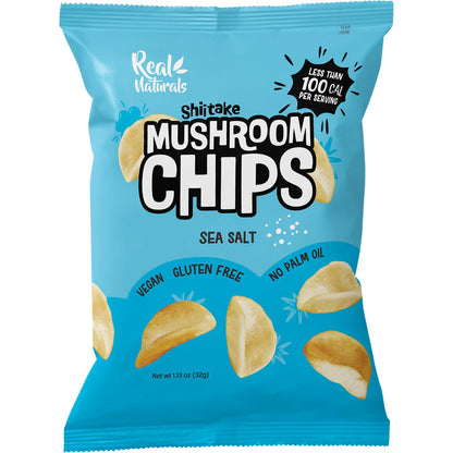 Real Naturals Shiitake Mushroom Chips Sea Salt 32g (Pack of 12) Payless 4 Organics