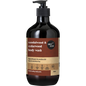 500ml bottle of Simply Clean Sandalwood & Cedarwood Body Wash with a pump dispenser and botanical illustrations.