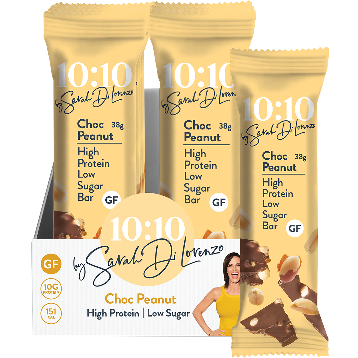 10:10 BY SDL Protein Snack Bar Choc Peanut 38g (Pack of 14)