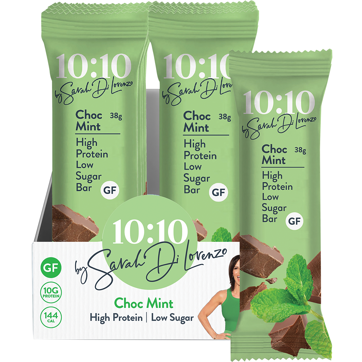 10:10 BY SDL Protein Snack Bar Choc Mint 38g (Pack of 14)