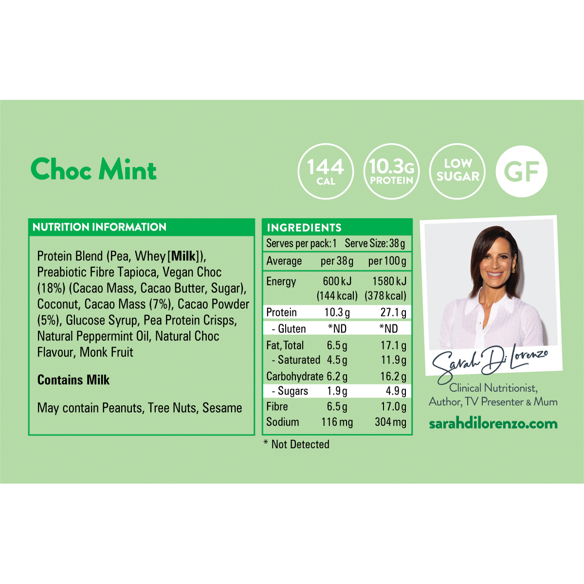 10:10 BY SDL Protein Snack Bar Choc Mint 38g (Pack of 14)