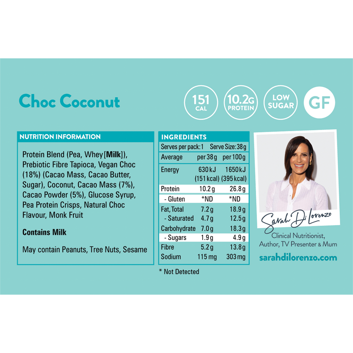 10:10 BY SDL Protein Snack Bar Choc Coconut 38g (Pack of 14)
