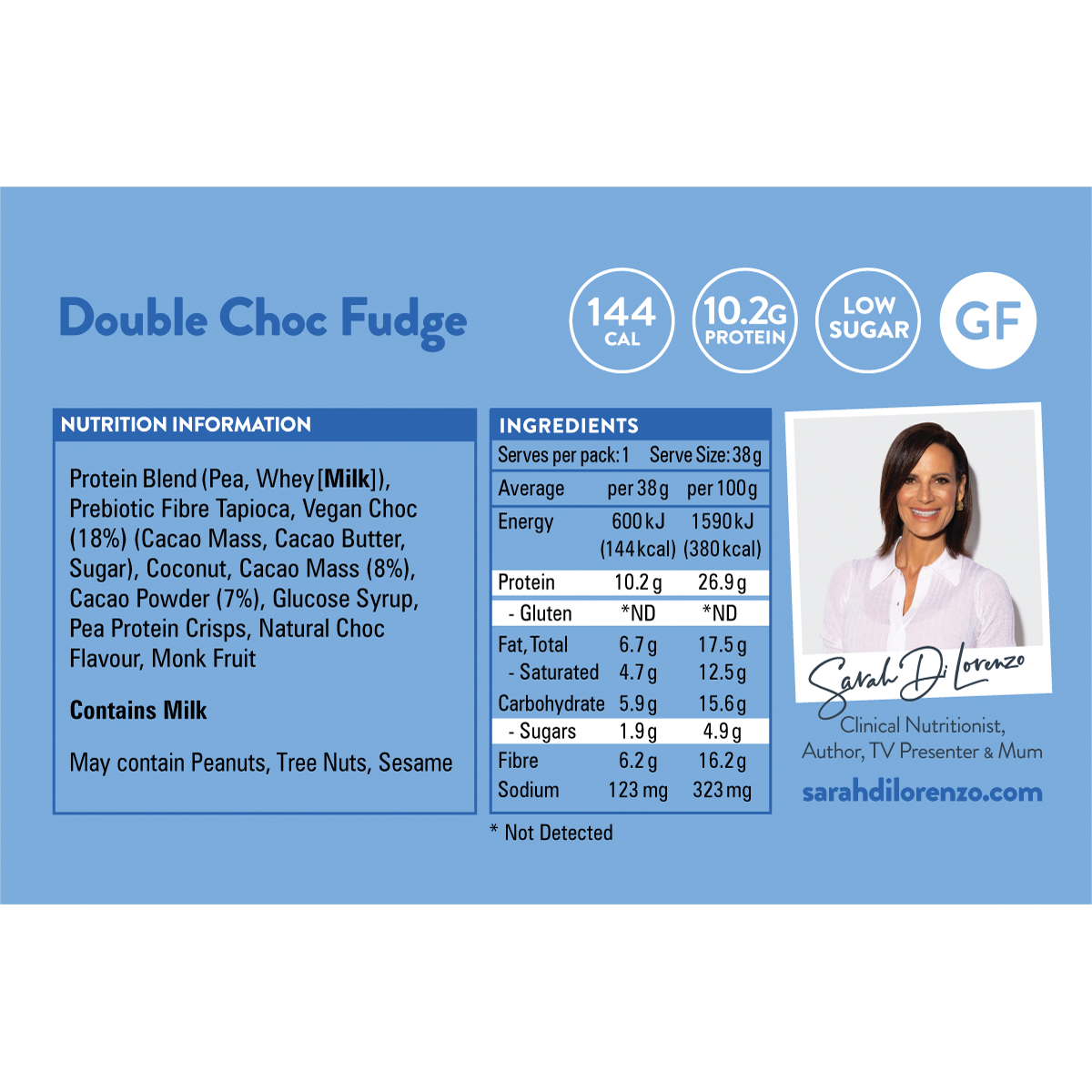 10:10 BY SDL Protein Snack Bar Double Choc Fudge 38g (Pack of 14)