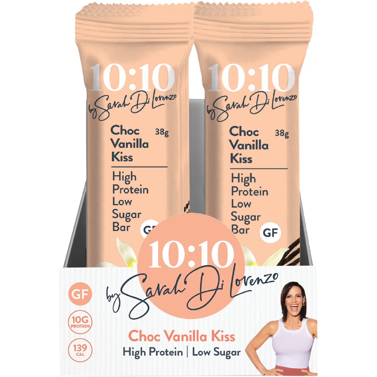 10:10 BY SDL Protein Snack Bar Choc Vanilla Kiss 38g (Pack of 14)