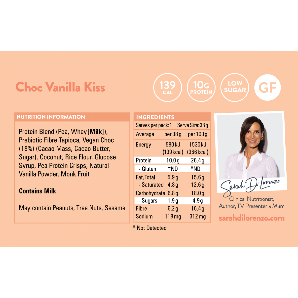 10:10 BY SDL Protein Snack Bar Choc Vanilla Kiss 38g (Pack of 14)