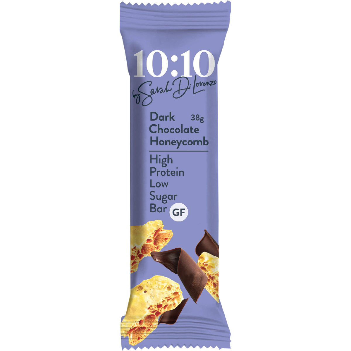 10:10 BY SDL Protein Snack Bar Dark Choc Honeycomb 38g (Pack of 14)