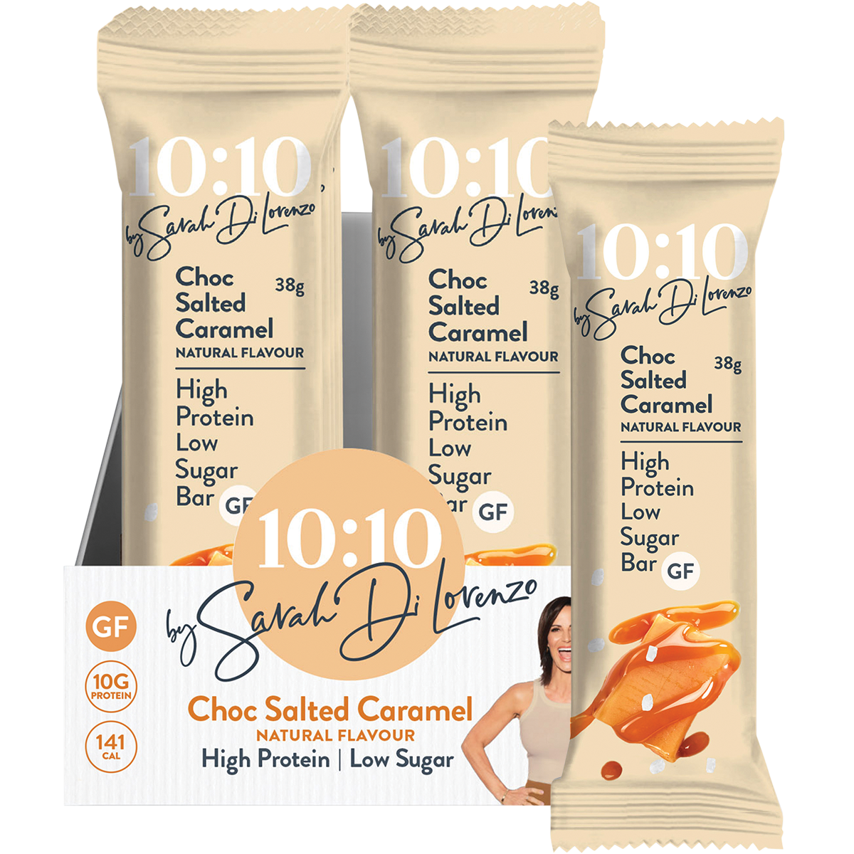 10:10 BY SDL Protein Snack Bar Choc Salted Caramel 38g (Pack of 14)