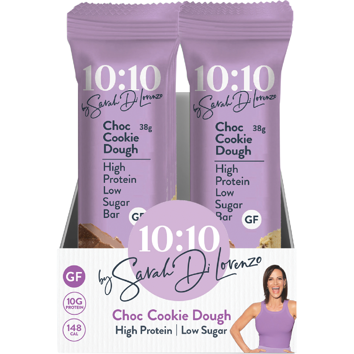 10:10 BY SDL Protein Snack Bar Choc Cookie Dough 38g (Pack of 14)