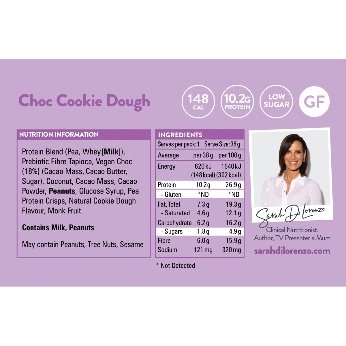 10:10 BY SDL Protein Snack Bar Choc Cookie Dough 38g (Pack of 14)