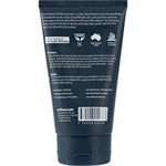 Back of a 125g tube of Surfmud Ocean Addicts SPF 30 Sunscreen showing directions and 25% zinc oxide active ingredient.