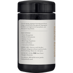 SuperFeast Chaga 100g in a dark Miron glass jar, shown from the side to display the product information label.