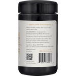 Side view of SuperFeast Cordyceps 100g amber jar showing product benefits and a "Performance" label.