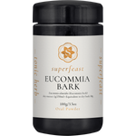 100g Miron glass jar of SuperFeast Eucommia Bark extract powder for kidney, joint, and bone support.