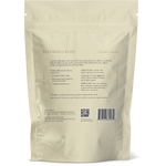 Back of a 250g bag of SuperFeast Eucommia Bark extract powder showing ingredients and usage directions.