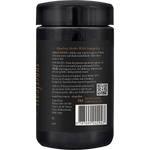 Side view of a 100g jar of SuperFeast I Am Gaia Women's Blend tonic herbal powder against a white background.