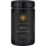 100g jar of SuperFeast JING Stress and Fatigue Tonic, a Taoist herbal blend for energy and adrenal support.