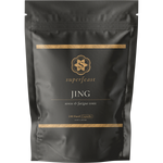 SuperFeast JING Stress & Fatigue Tonic, 240 capsules in a dark Miron glass jar with a minimalist white label.