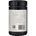 Right-side view of a SuperFeast Lion's Mane 100g jar with a black lid and white label against a white background.