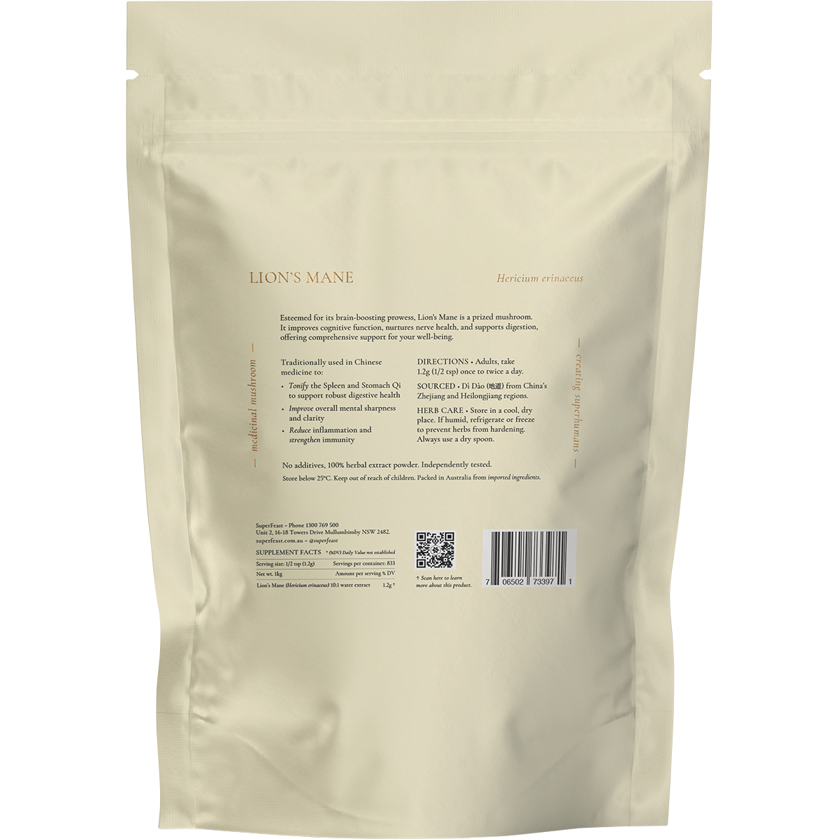 SuperFeast Lion's Mane 1kg