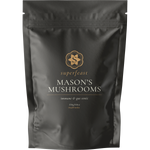 250g bag of SuperFeast Mason's Mushrooms Immune and Gut Tonic featuring a black label with gold and white text.